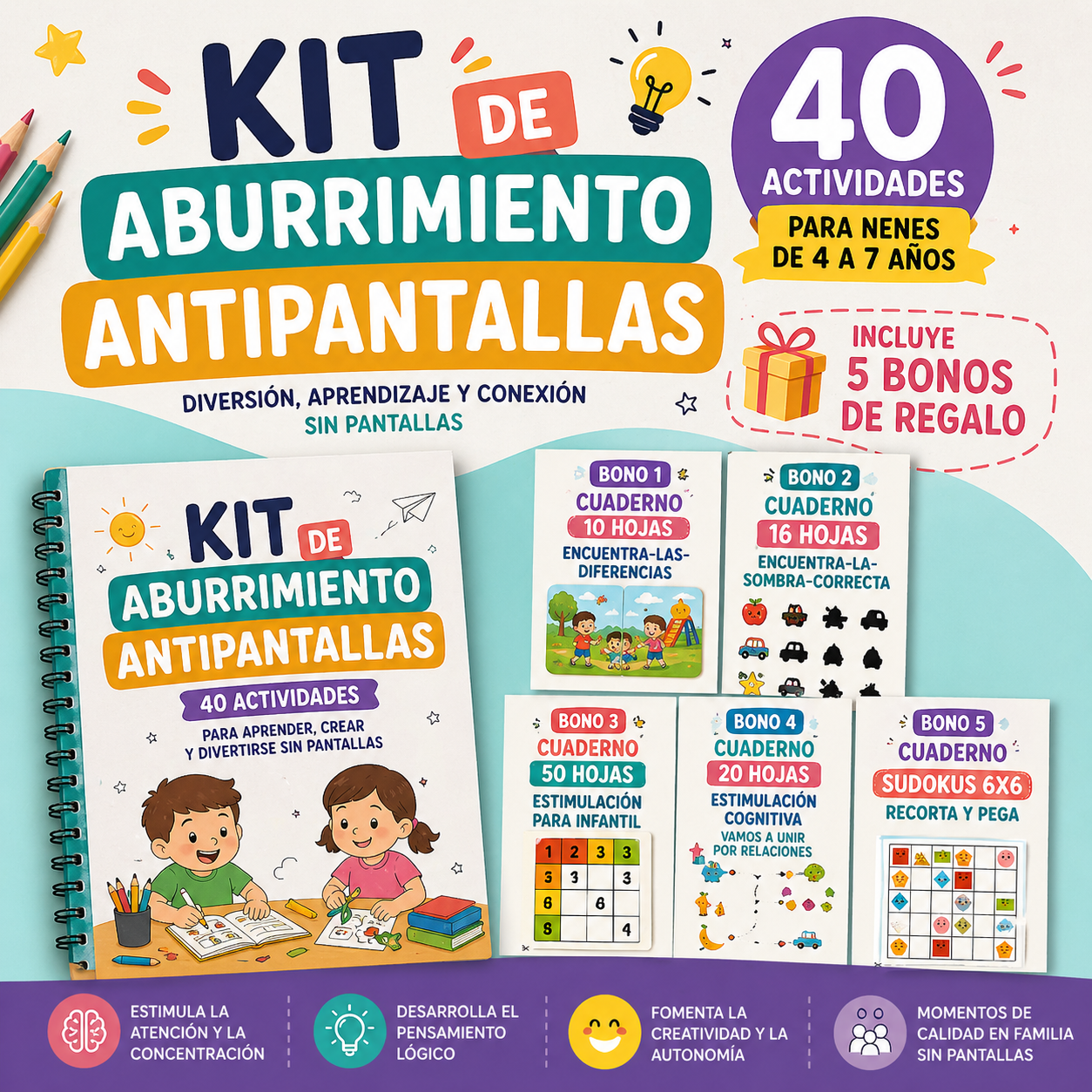 Kit Anti Aburrimiento Niños (4 a 7 años)